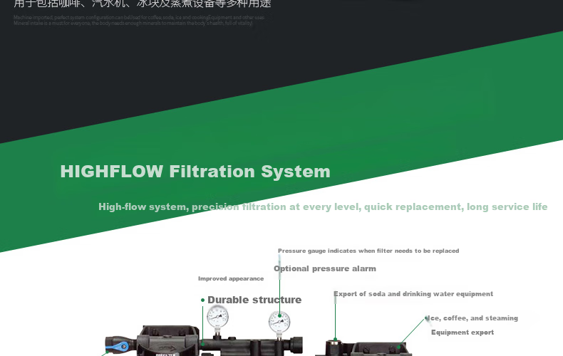 Everpure Coffee Shop/bubble Tea Shop/chinese Restaurant, 3.3 Liters/minute, 3300L Water Production Capacity, High-End Commercial Water Purifier, HIGH FLOW CSR TWIN-MC2 8