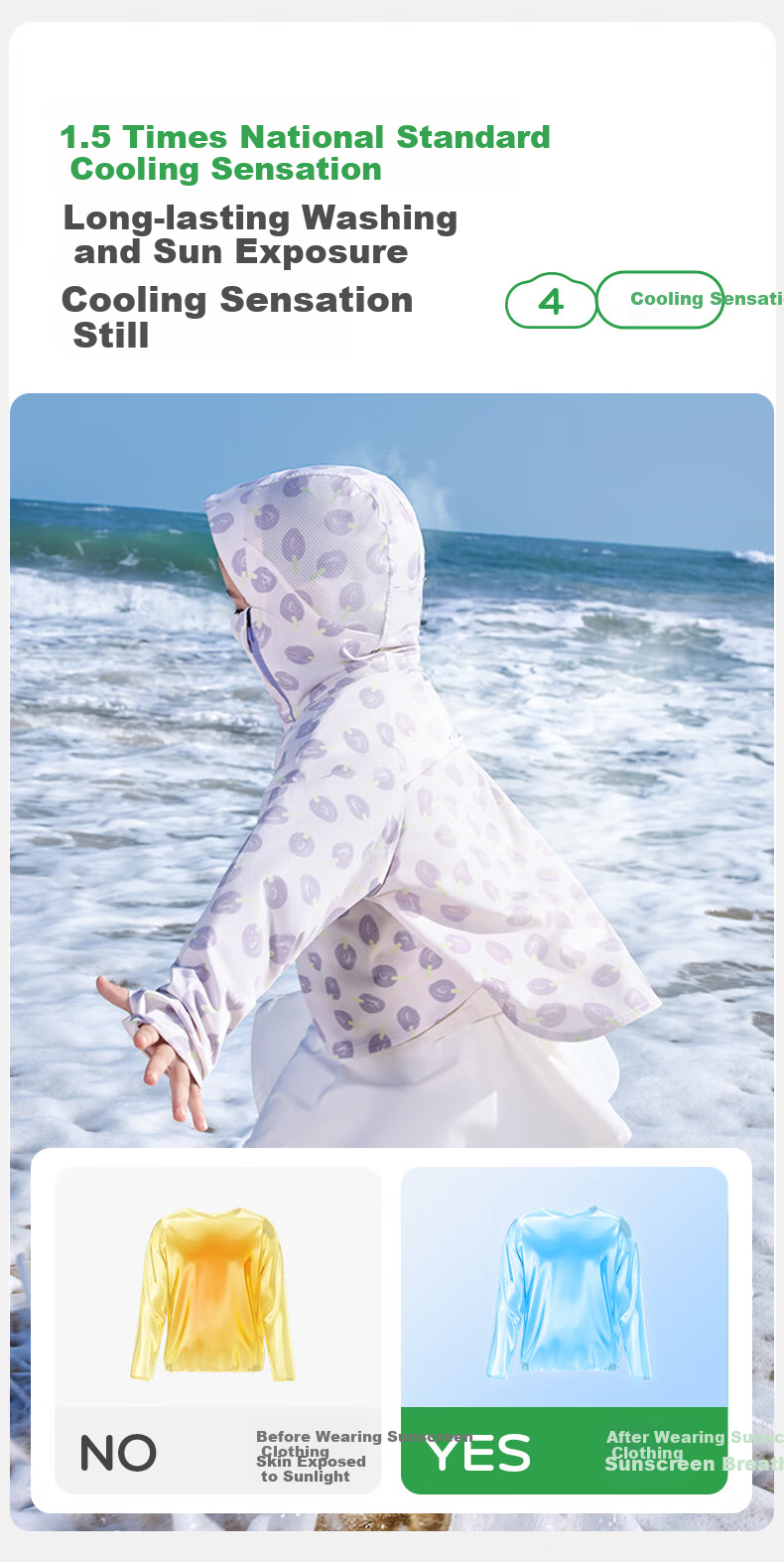 Kocotree Children's Sun Protection Clothing, Original Yarn Sunscreen Baby Air Conditioning Clothes, Breathable Cool Ice Skin Coat 14
