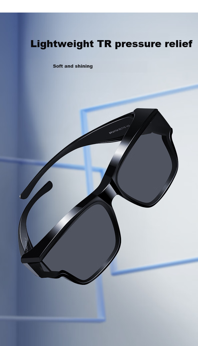 CAPONI Night Vision Driving Sunglasses Clip-On Unisex Photochromic Polarized Sunglasses Clip for Day and Night Use with Prescription Glasses 12
