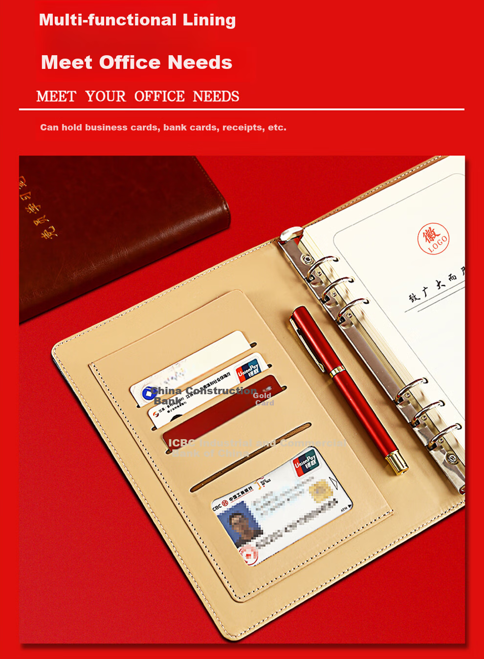Jiaranheng Party Member Study Notebook, New 25K Model, Party History And Party Building Work Learning Notebook, Loose-Leaf Style, A5 Size, for Party Class, Party Affairs, And Branch Meeting Records, Customizable, Red 7