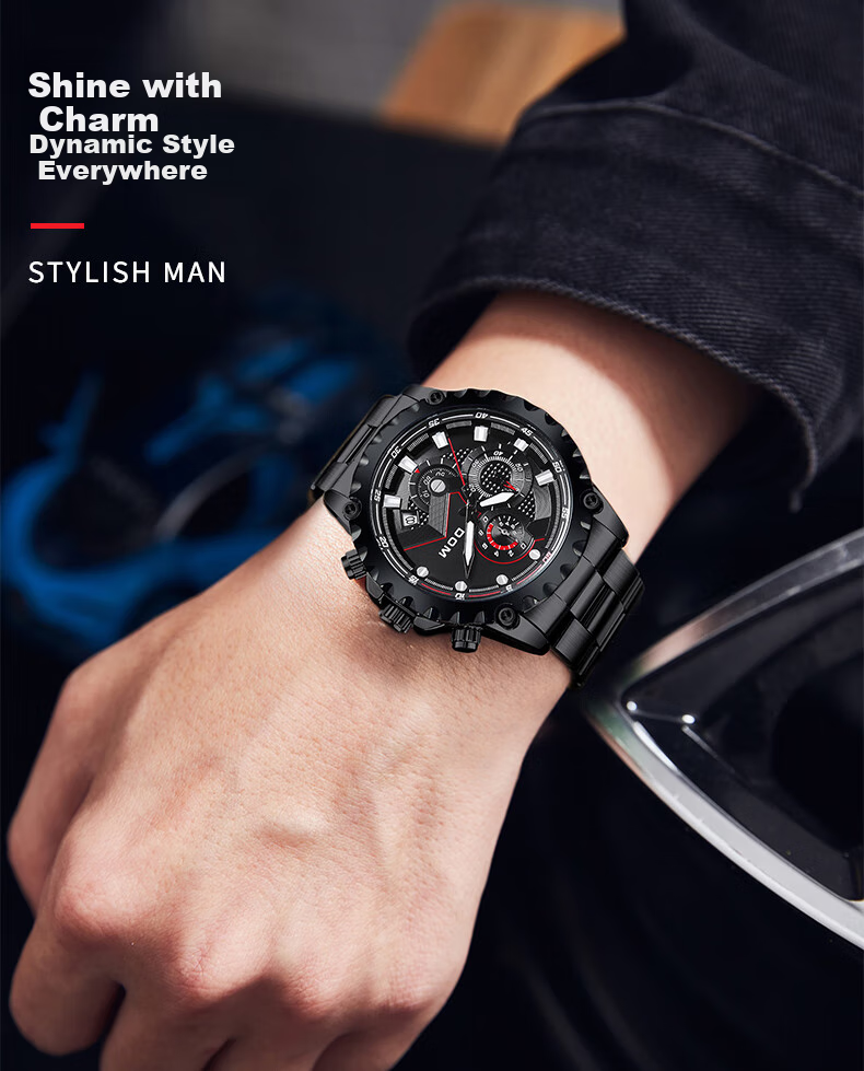 DOM Black Knight Watch, Men's Fully Automatic Mechanical Style, Luminous, Top Ten Brand Watches, New Year's Eve Gift for Boyfriend 12