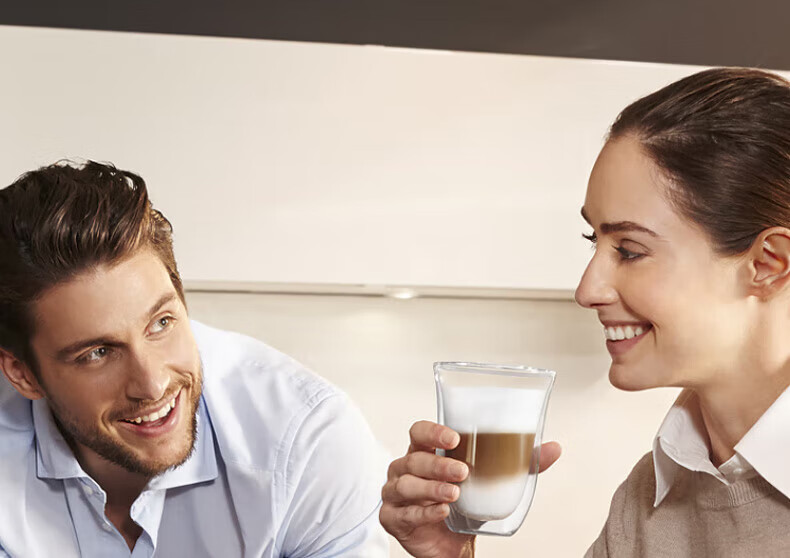 Delonghi Double Wall Glass Coffee Cups Gift Set, Home Insulated Large Capacity, Milk Coffee Latte Americano Tea Cups, 2 Pieces (270mL*2) 2