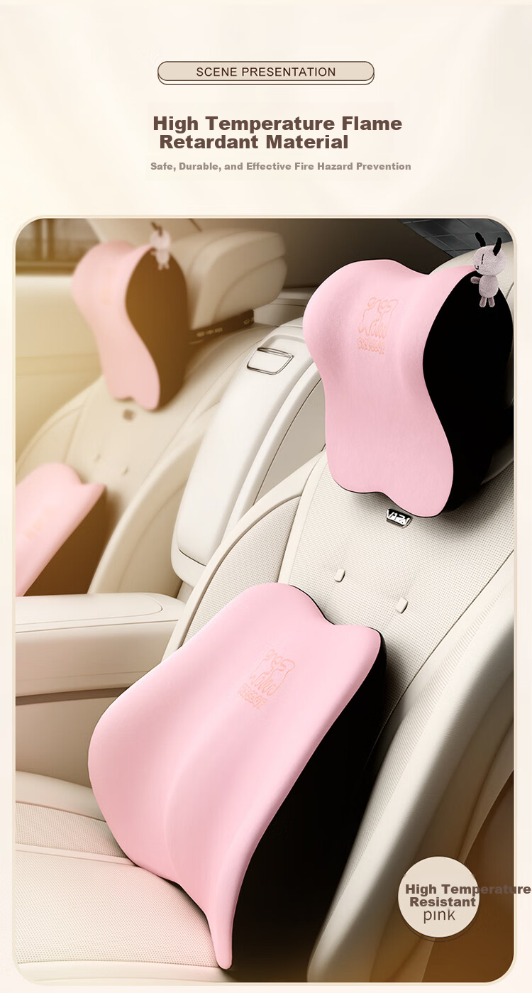 Rice Soup Car Headrest Lumbar Support Natural Latex Neck Pillow Cushion Backrest Car Pillow Lumbar Pad for BMW BYD And General Use 8