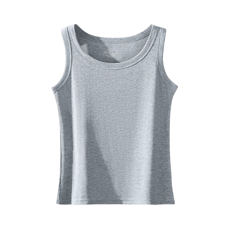 Yiershuang Women's Summer Thin Ribbed Slim Fit Tank Top, Stylish Back, Versatile Innerwear and Outerwear Camisole