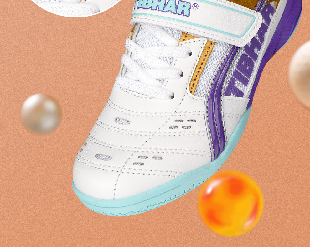 TIBHAR Kids Table Tennis Shoes Non-Slip Durable Training Breathable Rubber Sole Sports Shoes 01920 White Blue Size 37 7