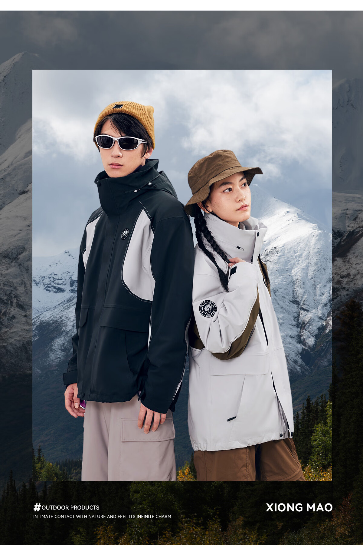 Panda Camel Series 3-in-1 Outdoor Jacket Unisex Windproof Rainproof Fleece Hiking Coat 1612, L 19