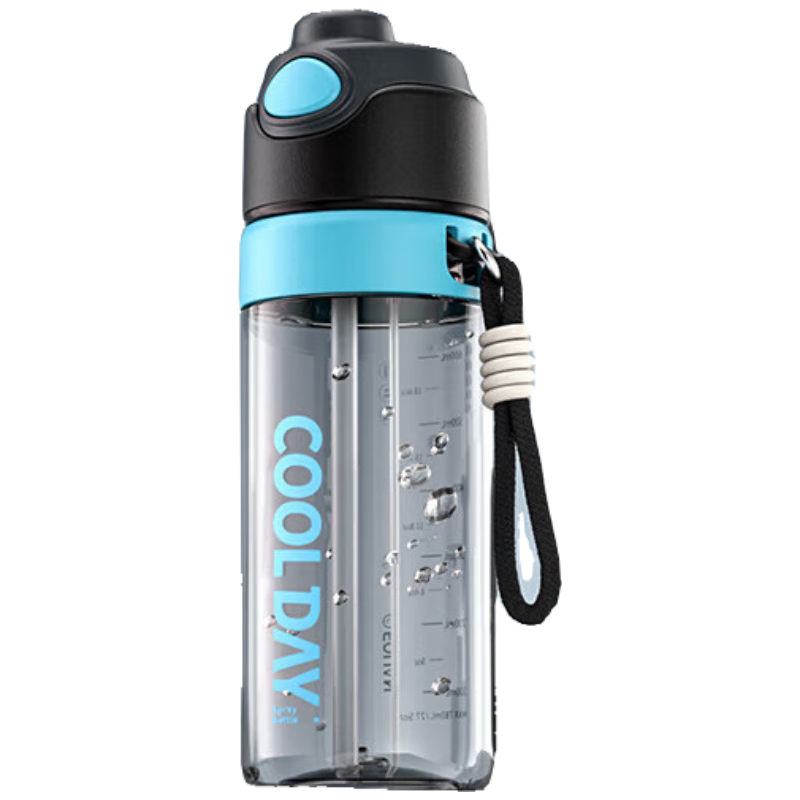 Fuquan Spray Water Cup for Children And Middle School Students, Specialized Sports Water Bottle for School Use, Summer Edition with Scale And Straw