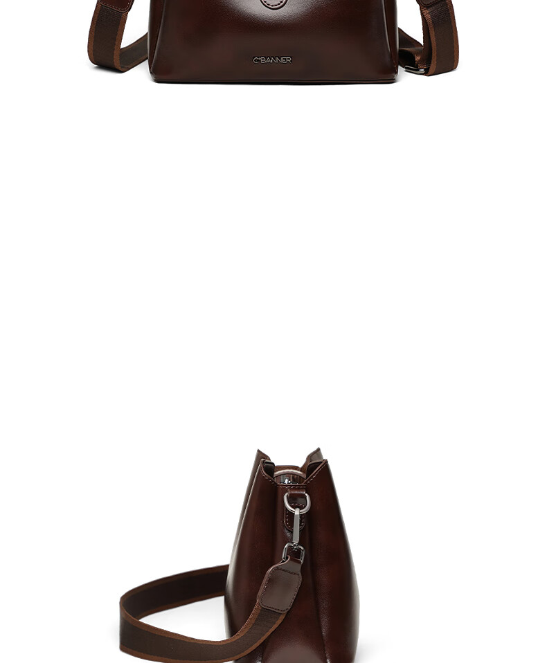 C.BANNER Leather Handbag, Women's Bucket Bag, Soft Leather Shoulder Crossbody Bag, Light Luxury Birthday Mother's Day Gift, Practical Present for Mom 3