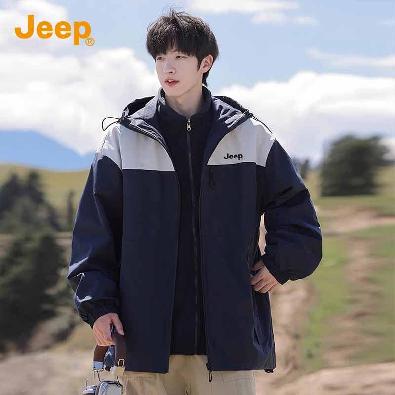 JEEP 3-in-1 Men's Detachable Windproof Waterproof Jacket Autumn Winter 2025