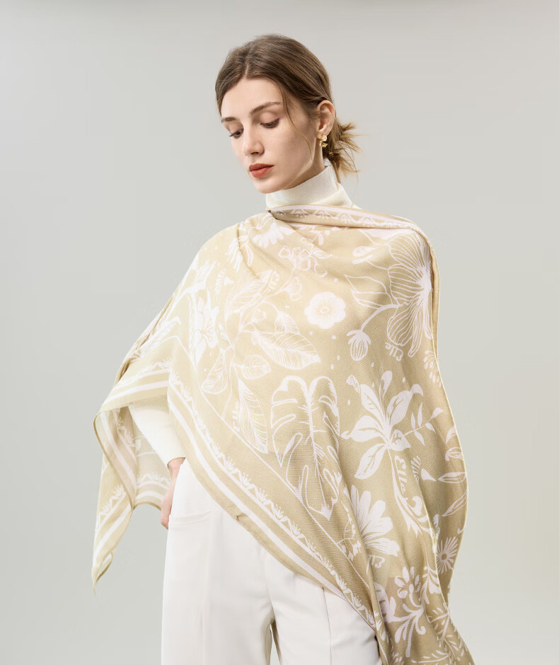 ELLE [Gift Box Set] 100% Modal Silk Scarf Women's Spring Summer Shawl Wrap Gift for Mom Girlfriend 36