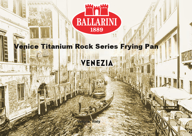 BALLARINI Non-Stick Wok, Versatile Frying Pan for Stir-Frying, Titanium-Coated Household Pan, Durable Venetian Titanium Gold Rock 32cm 2