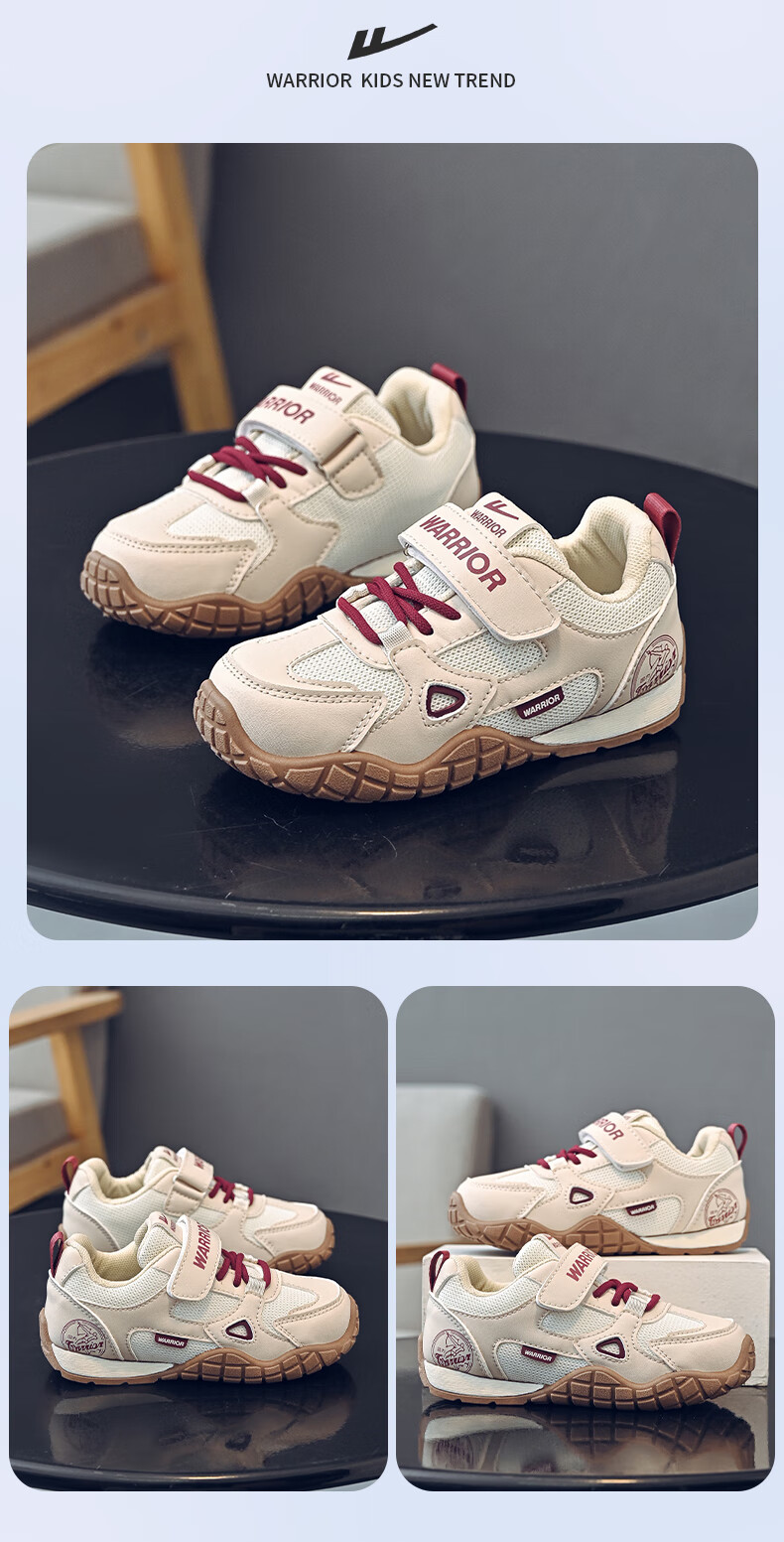 Warrior Girls' Sports Shoes Spring and Autumn Children's Casual Training Shoes Soft Sole Running Shoes WZ-1556 Purple/Silver Size 38 2