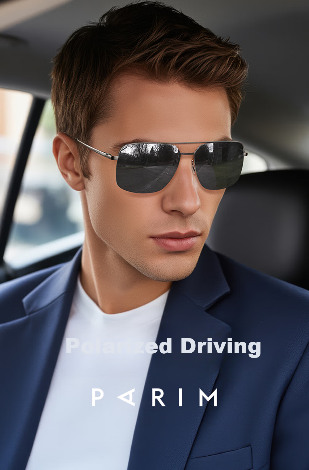 PARIM Sunglasses for Men, Polarized UV Protection Glasses, Square Large Frame Sunglasses, Trendy Driving Glasses, Sun Protection Fishing Glasses 1