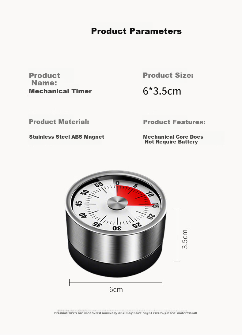 Siwangongli Timer Clock Refrigerator Magnet, Magnetic Kitchen Mechanical Clock Alarm Reminder, New Year Gift 9