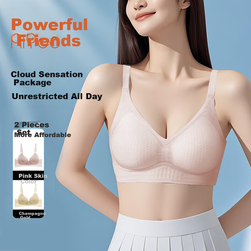 Miyou 7A Antibacterial Seamless Women's Underwear, Soft And Skin-Friendly Bra, Thin Summer Style, Breathable Push-Up Brassiere