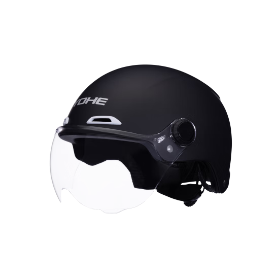 YOHE Eternal New National Standard Class A 3C Certified Electric Vehicle Helmet Women's Summer Four Seasons Electric Scooter Half Helmet Men's Lightweight Motorcycle Safety Helmet DK1 Energy Black One
