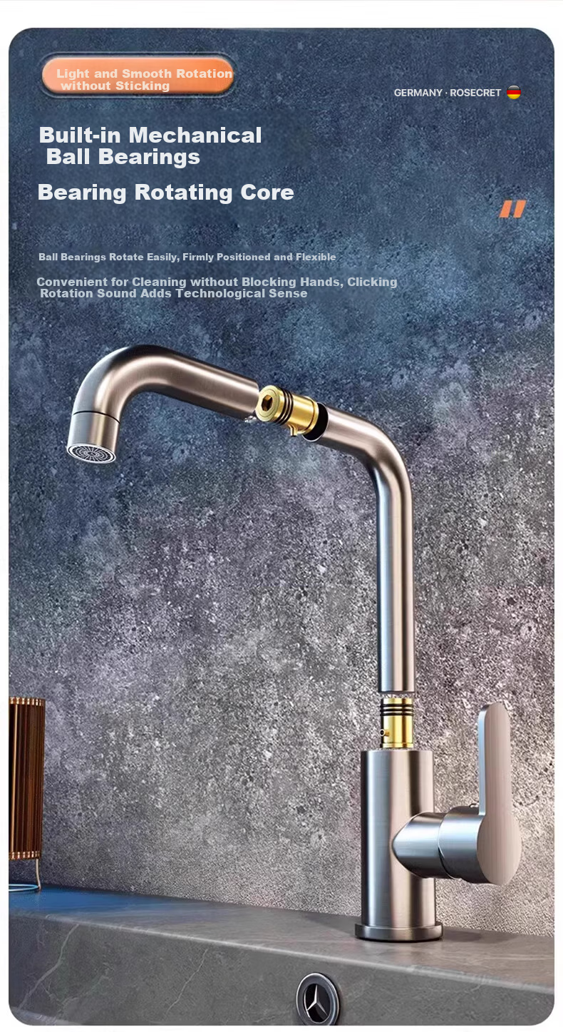 Rosecret 【Germany】Extra Thick Stainless Steel Basin Faucet High Polish Household Bathroom Hot and Cold Wash Basin Faucet MPLT 8