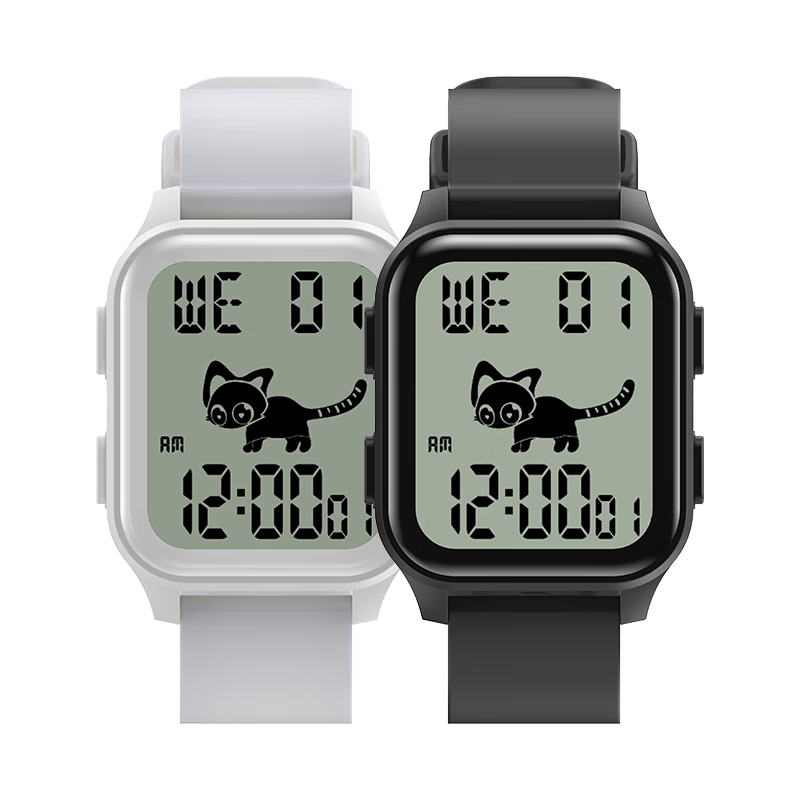 EZON Multifunction Electronic Watch Fashion Square Dial Unisex Sports Pedometer Student Watch T048 White