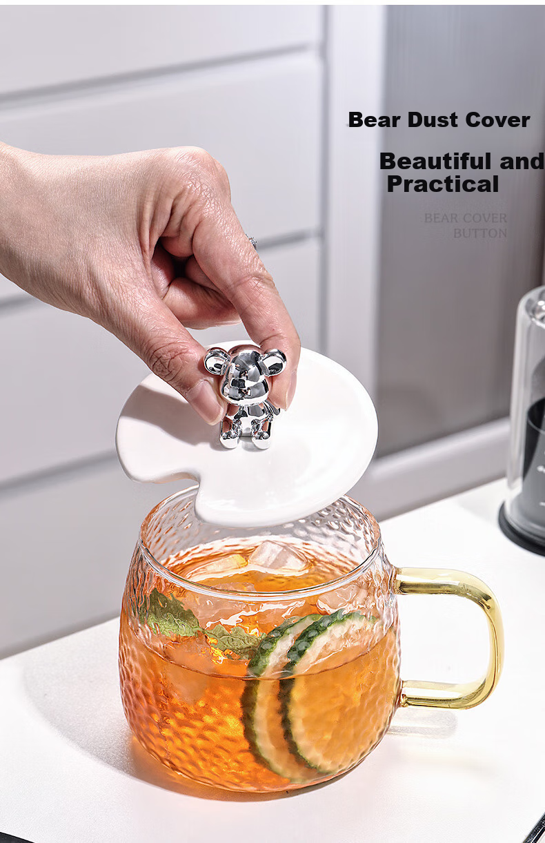 CRISTALGLASS Heat-Resistant Glass Cup Set with Handle for Tea Brewing, Large Capacity Water Mug, Milk Cup, Coffee Mug for Home Use 5