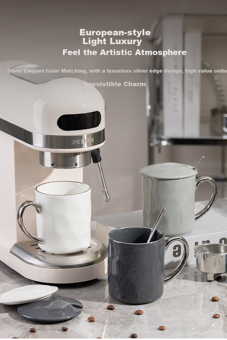 Banwu Life Ceramic Mug with Lid and Spoon High-Quality Office Tea Cup Cute Milk Cup for Women 4