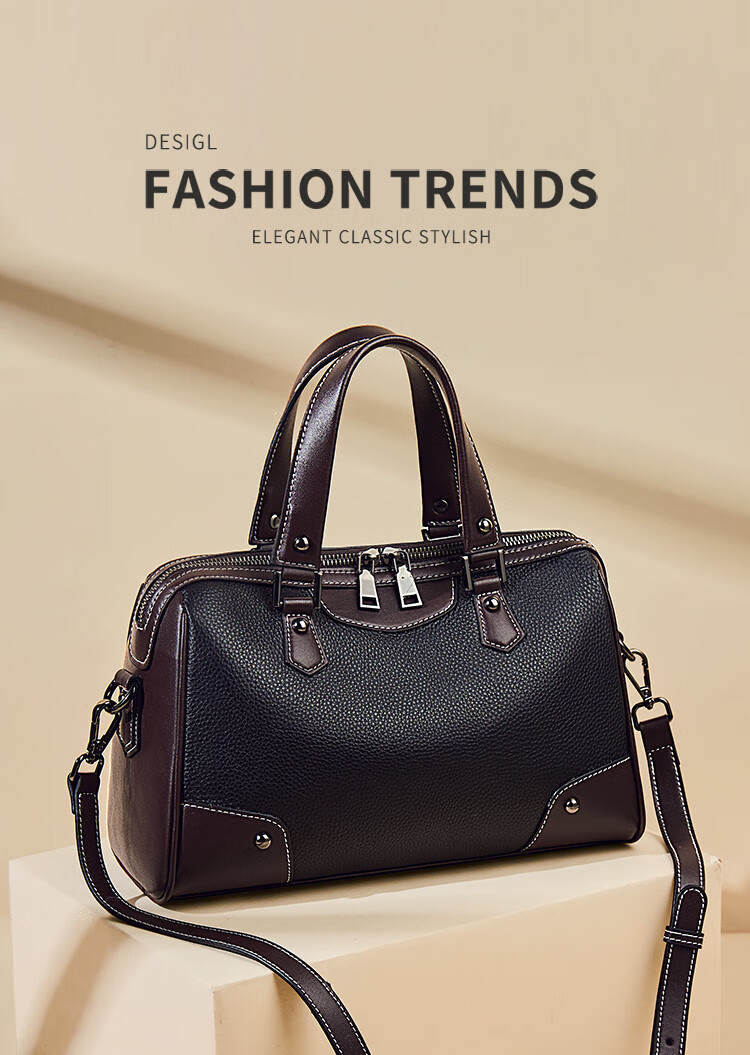 Laorentou Top-Grain Leather Women's Handbag, Large Capacity Tote Bag, Shoulder Bag, Crossbody Bag, Valentine's Day Gift 1