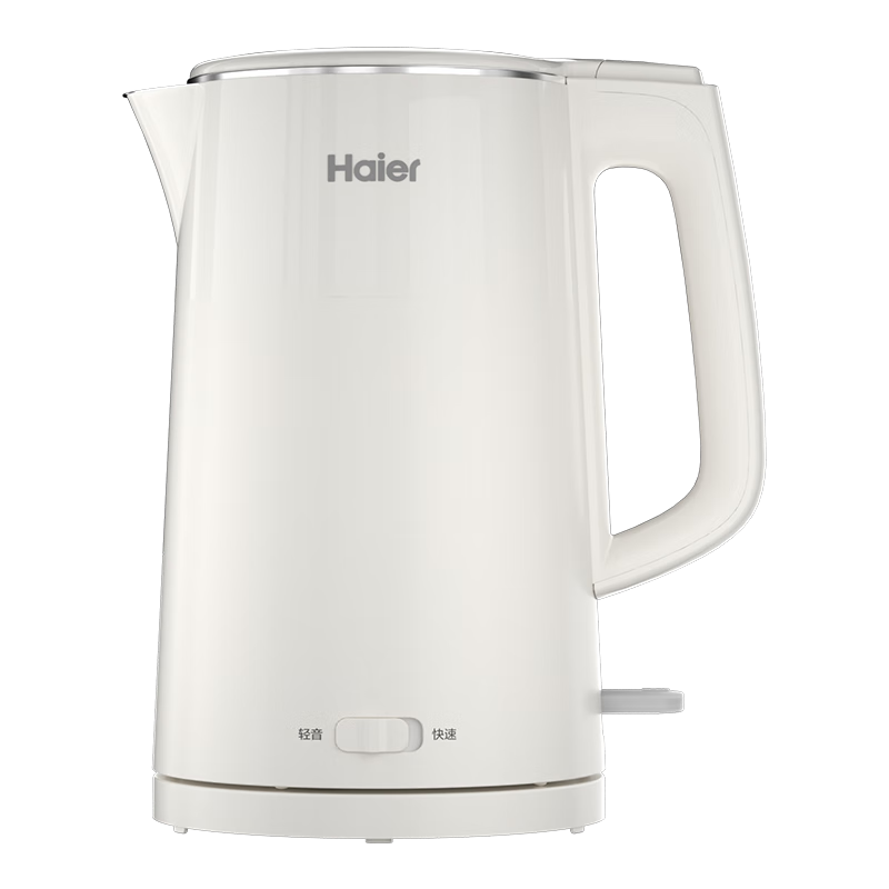 Haier 1.7L Electric Kettle Double-Layer Anti-Scald 304 Stainless Steel High Power Precise Boiling Fast Quiet Dual Power K617WJ White