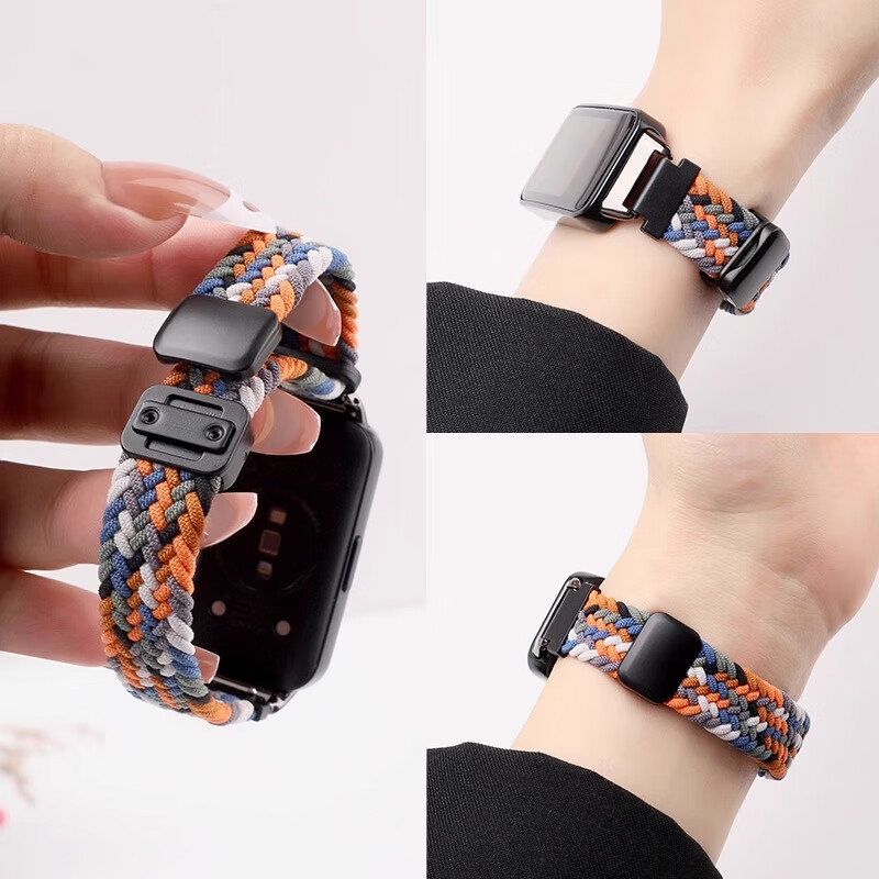 CHENSONG Compatible with Keep B5 Bracelet, Woven Style, 2026 New Model, Loop Magnetic Clasp Strap, Universal for Keep B4/B6 Huawei Watch B6/B7/B3, Black Chocolate Color
