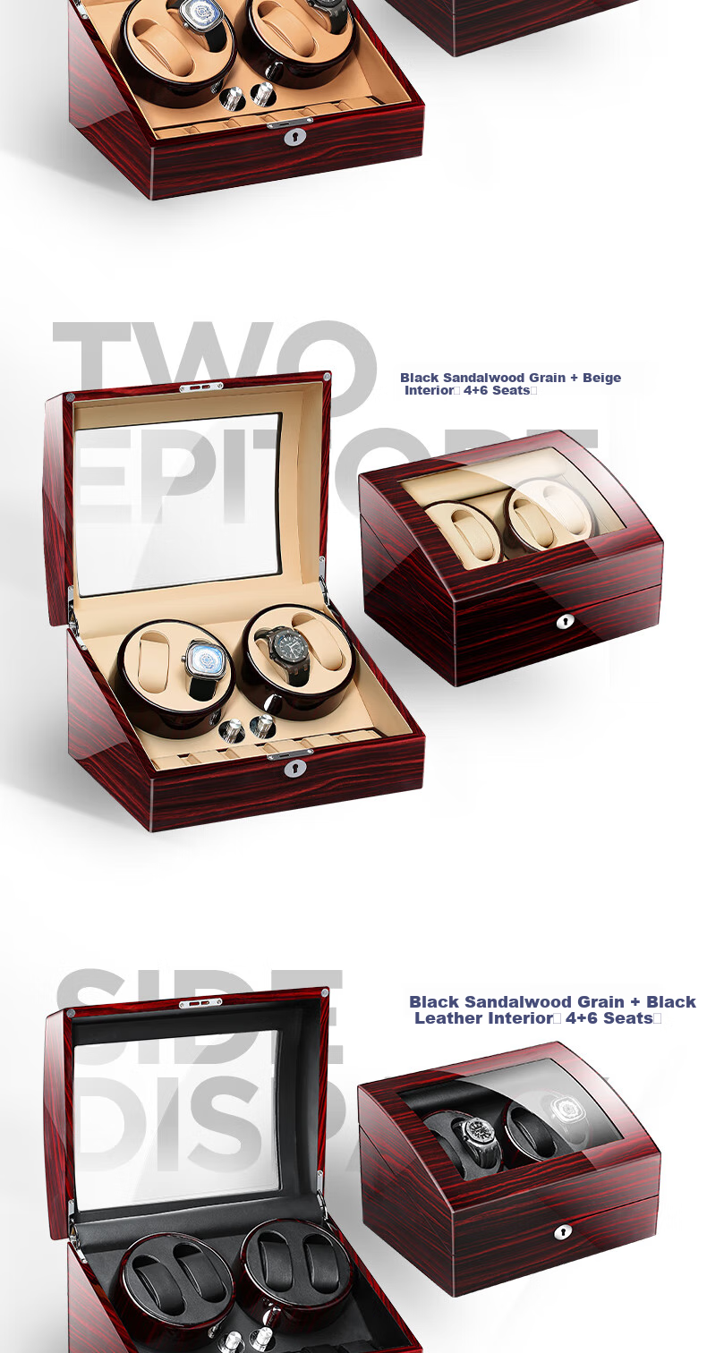M&Q Watch Winder, Mechanical Watch Rotator, Watch Storage Box, Rotating Display Stand, Gift for Boyfriend, Girlfriend, Anniversary, Father's Day 8