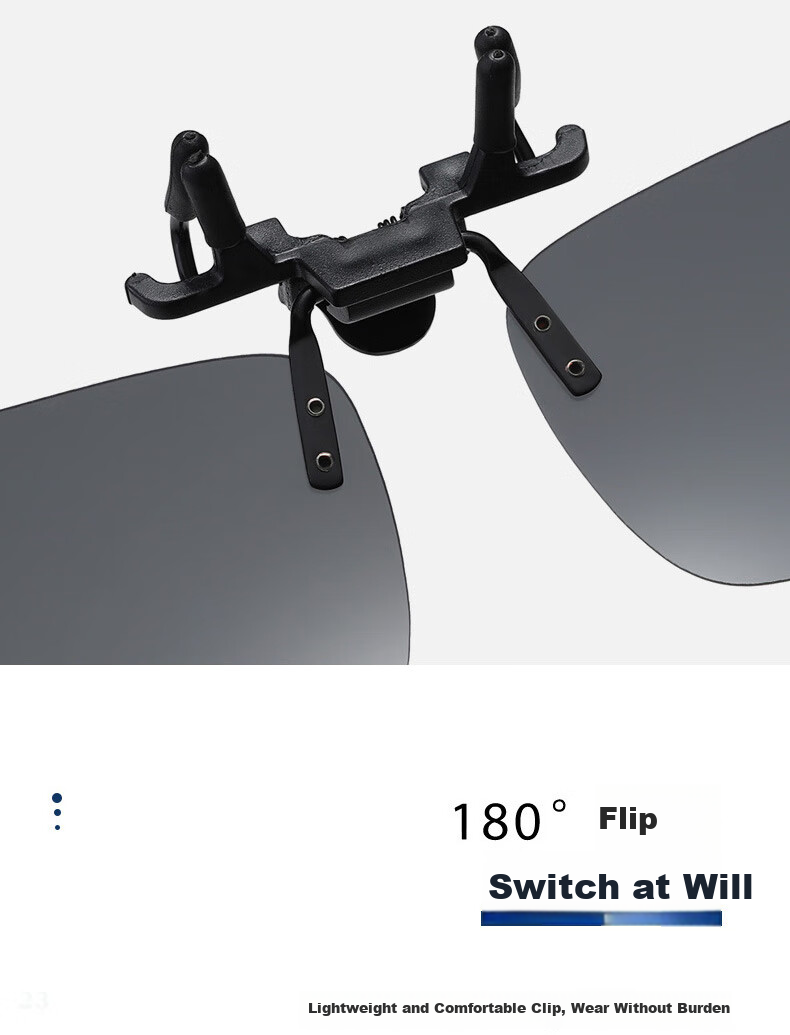 Baixiaoshe GM Style Sunglasses Clip-Ons, 1 Pair [Foldable], for Driving And Day/Night Use, Unisex 13