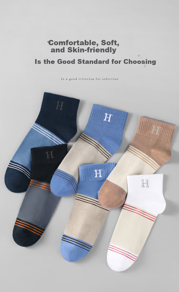Yimian Summer Thin Socks for Men, Short Socks 10A Antibacterial Deodorant Breathable Xinjiang Cotton Boat Socks Low-Cut Ankle Socks 10 Pairs 3