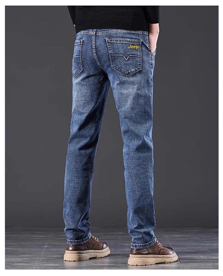 JEEP Men's Jeans Spring Summer Straight Casual Pants Trendy Versatile Blue Gray 28 7