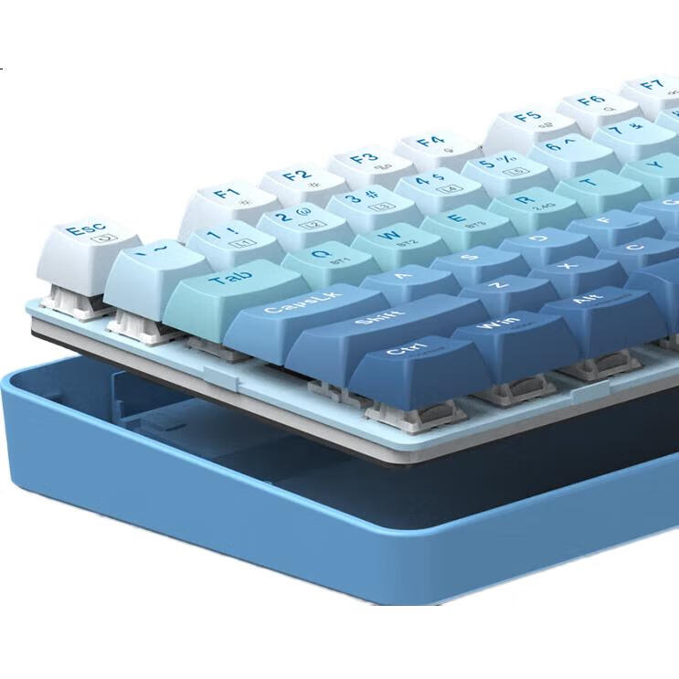 Механическая беспроводная клавиатура REDRAGON KS104, 104 клавиши, Bluetooth, RGB подсветка, красные переключатели, белый с синим