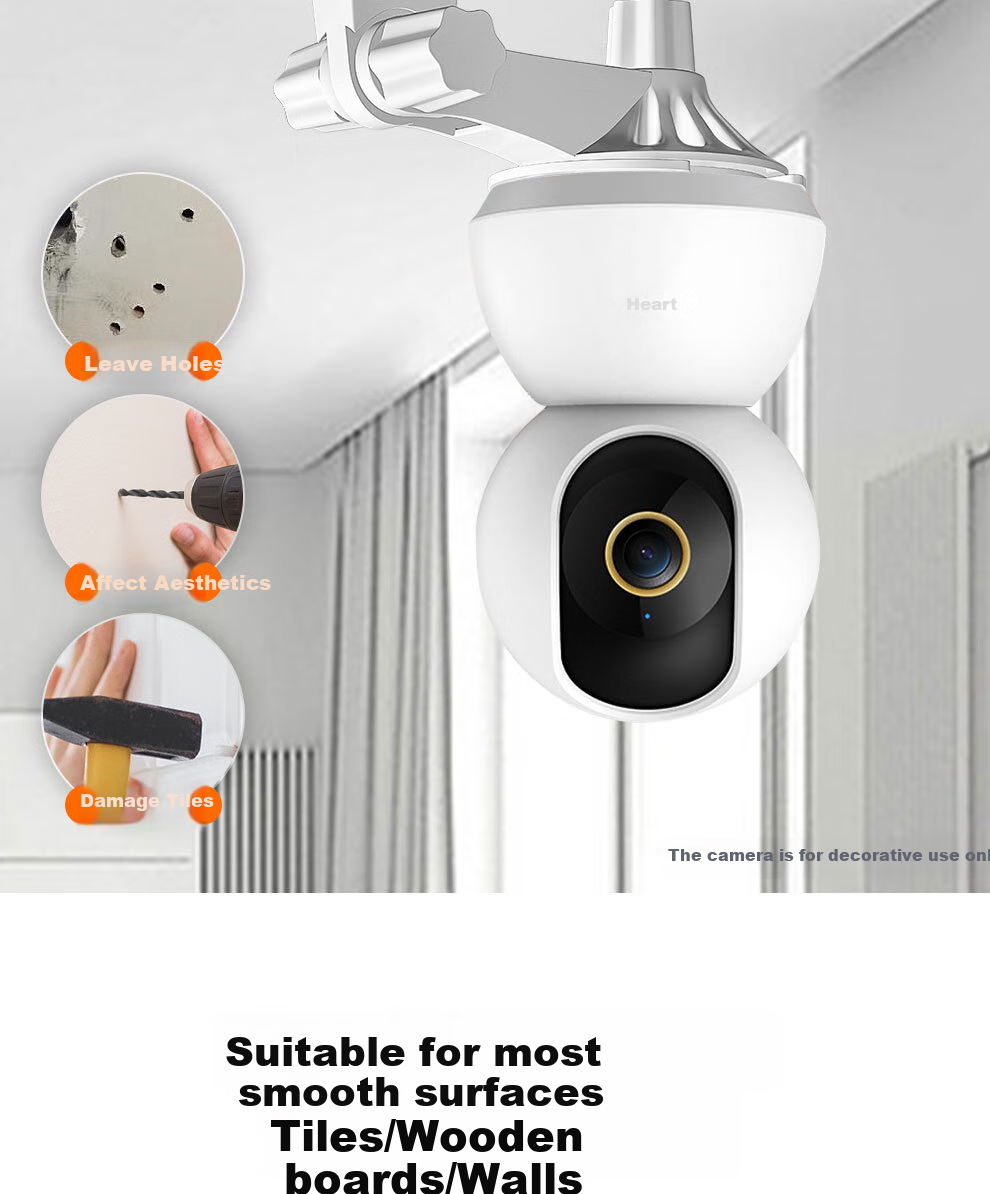 COMPCCTV Desktop Surveillance Camera Floor Stand, Extendable, No Drilling Required, Suitable for Indoor Use, Compatible with Xiaomi C700/C500/2K Version 3 Pro PTZ Small Camera SMT-ZM/xm 4
