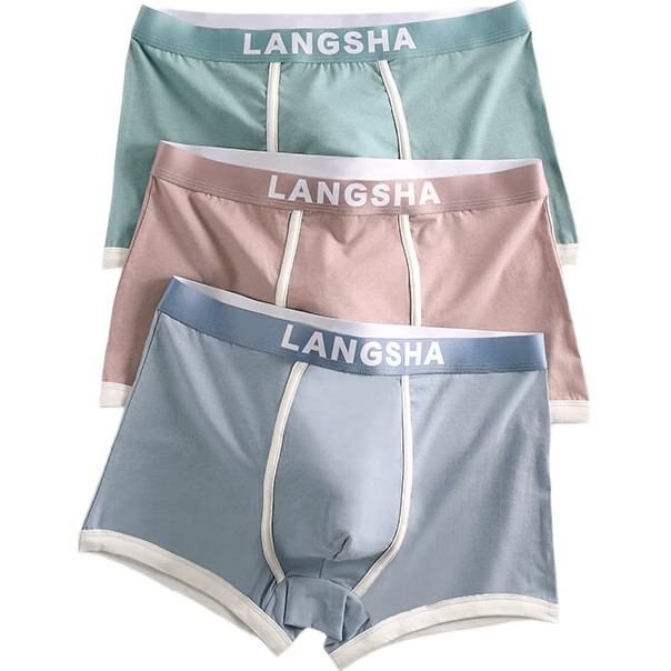 Мужские трусы LangSha, летние, хлопковые, дышащие, антибактериальные, комфортные, средней посадки, боксеры, 4 шт.