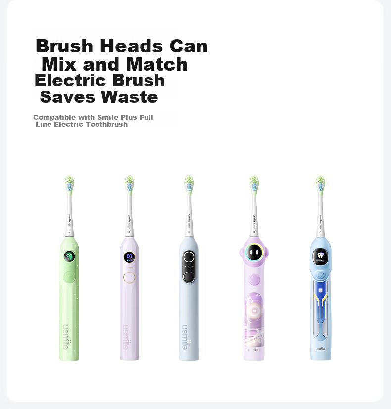 Usmile Electric Toothbrush Replacement Heads for Teenagers, 4 Pack, Extra Strong Anti-Cavity Protection, Compatible with T10 Teen Electric Toothbrush 3