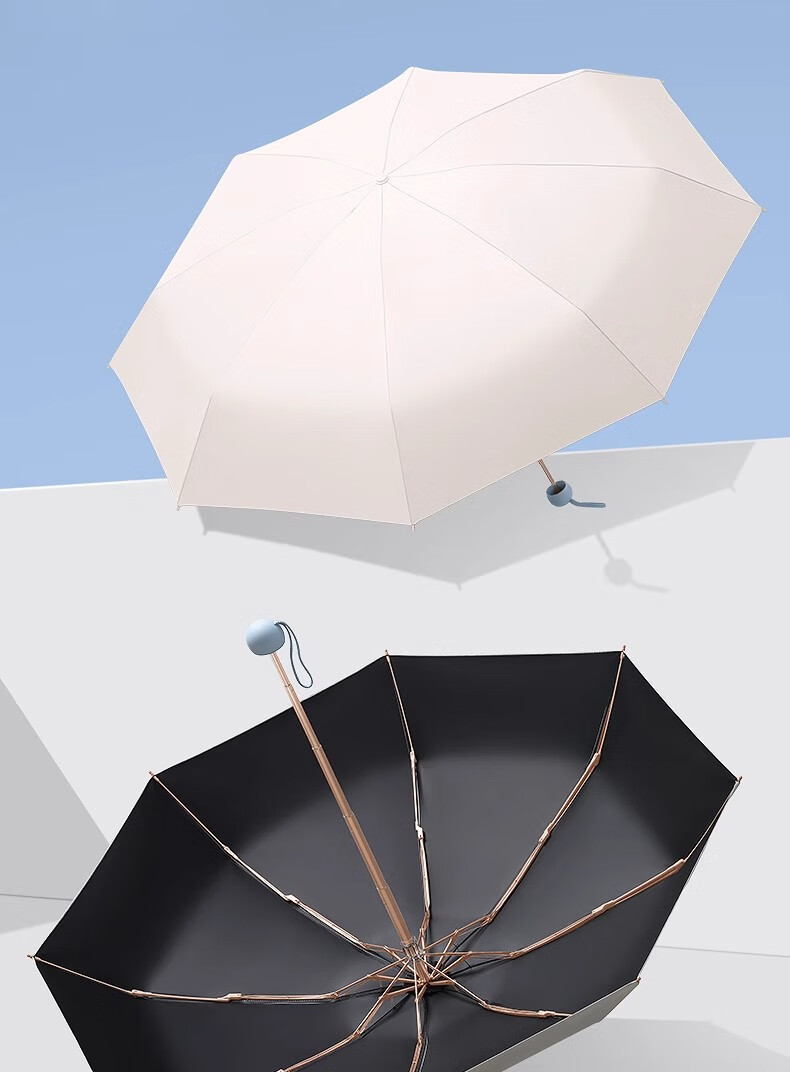 Beimei Portable Mini Sun Umbrella, Lightweight And Compact, UV Protection, Black Gel, Five-Fold, Rain And Shine Capsule Umbrella 6