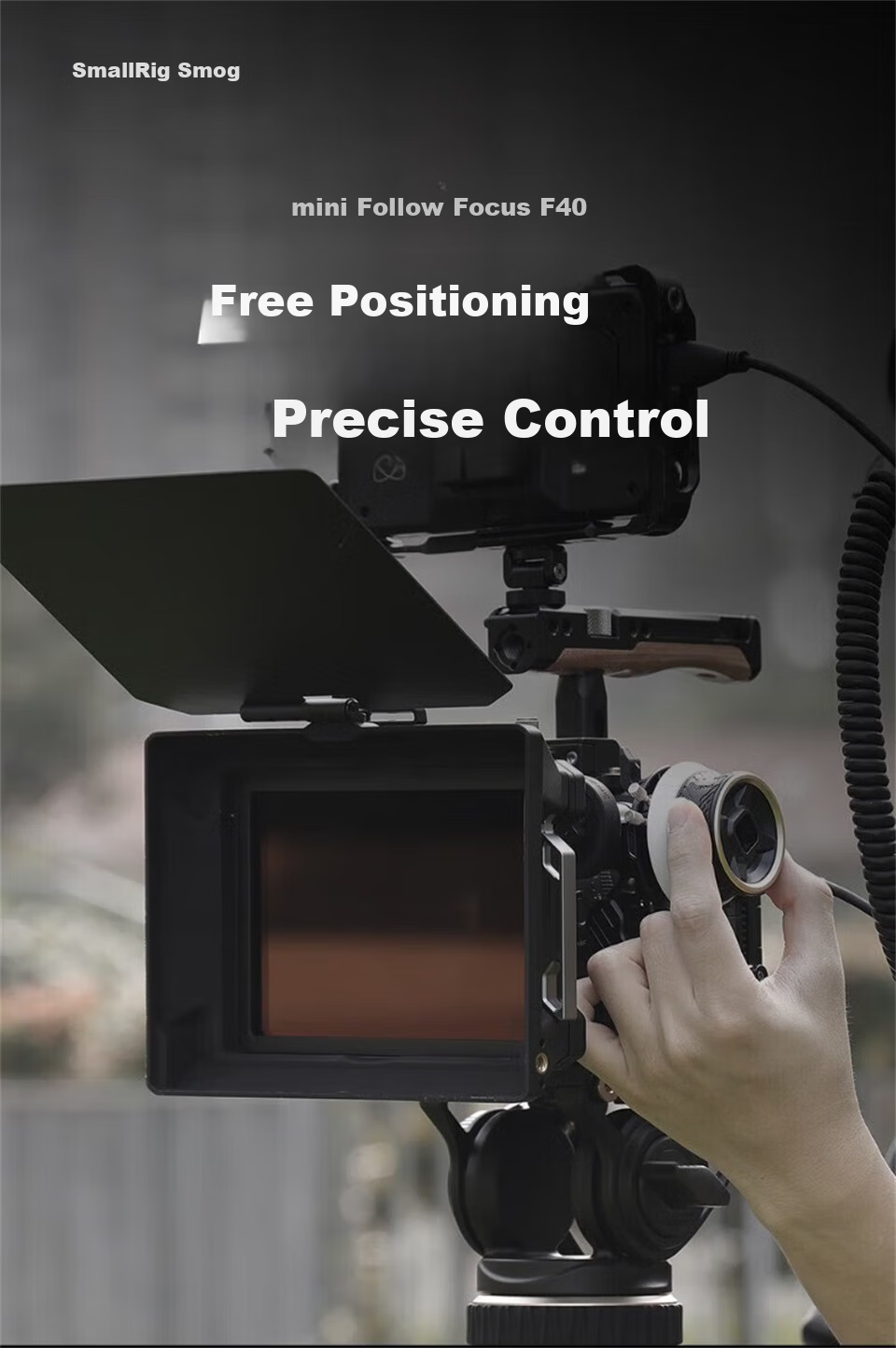 SmallRig 3010 Mini Follow Focus, Manual Zoom, Wireless Remote Control Universal Focus Adjuster for Lenses 1