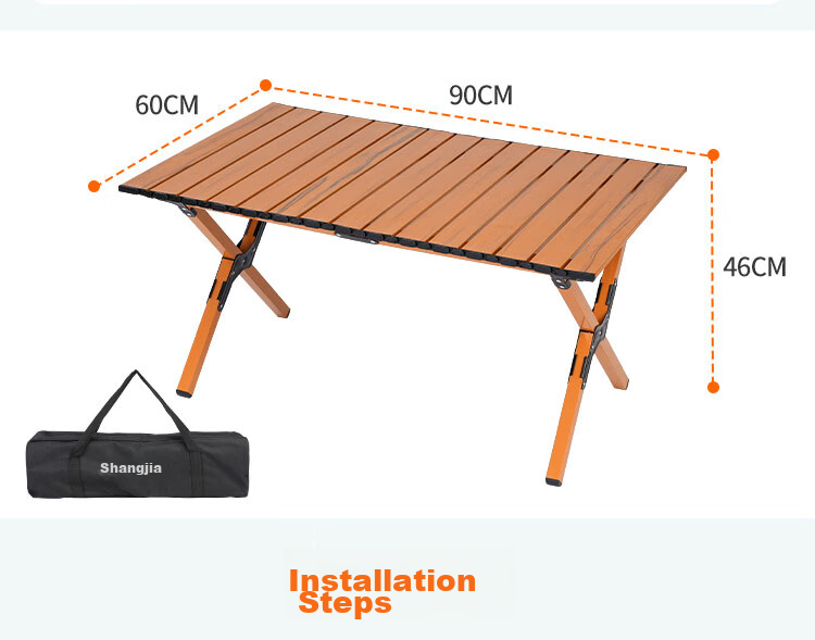 Suncojia Outdoor Portable Folding Table, Camping Egg Roll Table, Picnic Table And Chairs, Balcony Home Folding Table 6