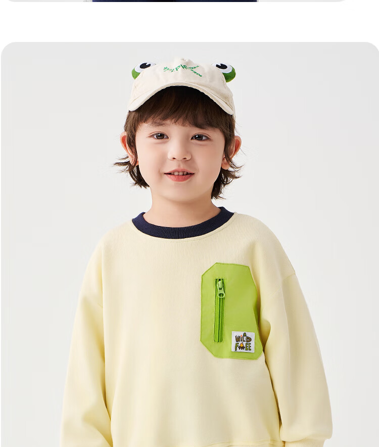 Badibadi Spring and Autumn Baby Toddler Children's Sweatshirt Base Shirt T-Shirt Unisex Baby Jacket Light Green 130 4