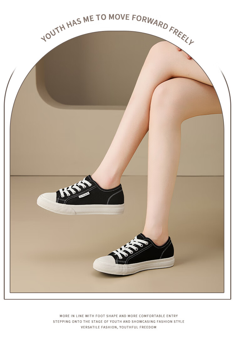 La Chapelle Women's Canvas Shoes Casual Soft Sole Lightweight Sneakers A101BR Black Size 37 12
