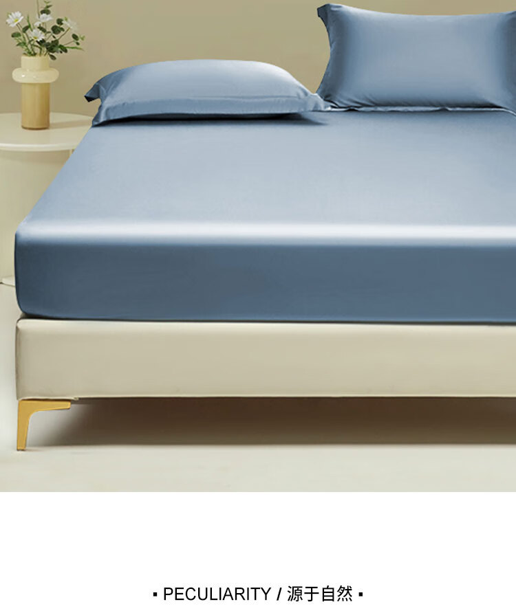 YuanSheng Life 100% Lyocell Tencel Bed Sheet Set A Class Naked Feeling Bed Cover Mattress Protector 150x200cm Blue 2
