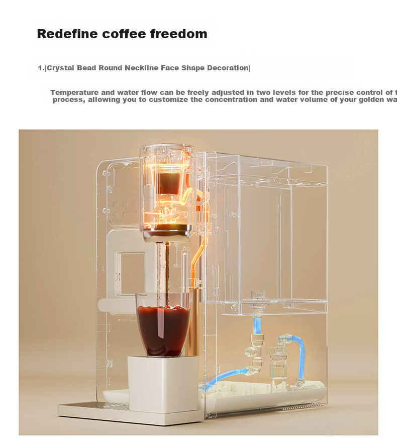 YIMI Four-In Coffee Maker with Ice, Hot Water Dispenser, Countertop Home Use Direct Drinking Ice-Cold All-In Machine for Americano Coffee, Smart Reservatio 3