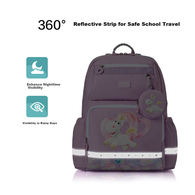 AMERICAN TOURISTER Comfortable Student Backpack for Grades 3-4, Children's Antibacterial Lightweight Shoulder Bag, Large Capacity Backpack for Girls, Stylish NN8