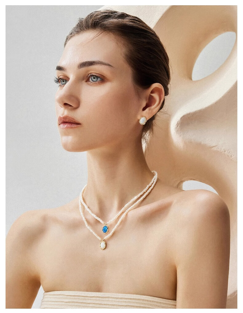 Amber Lollipop Pearl Necklace for Women, Collarbone Chain, European Style Necklace, Birthday And Mother's Day Gift for Mom Or Wife, Practical Present 4