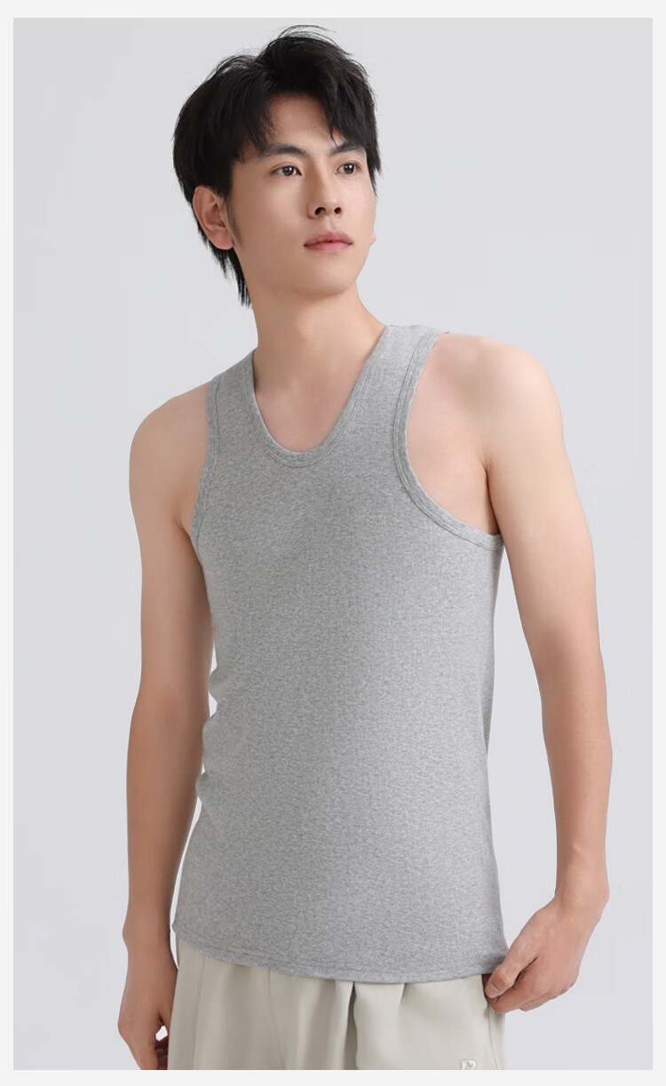 MiiOW Men's Tank Top, Summer Pure Cotton 100%, Athletic Undershirt T-Shirt, Sleeveless Undershirt, Black 17