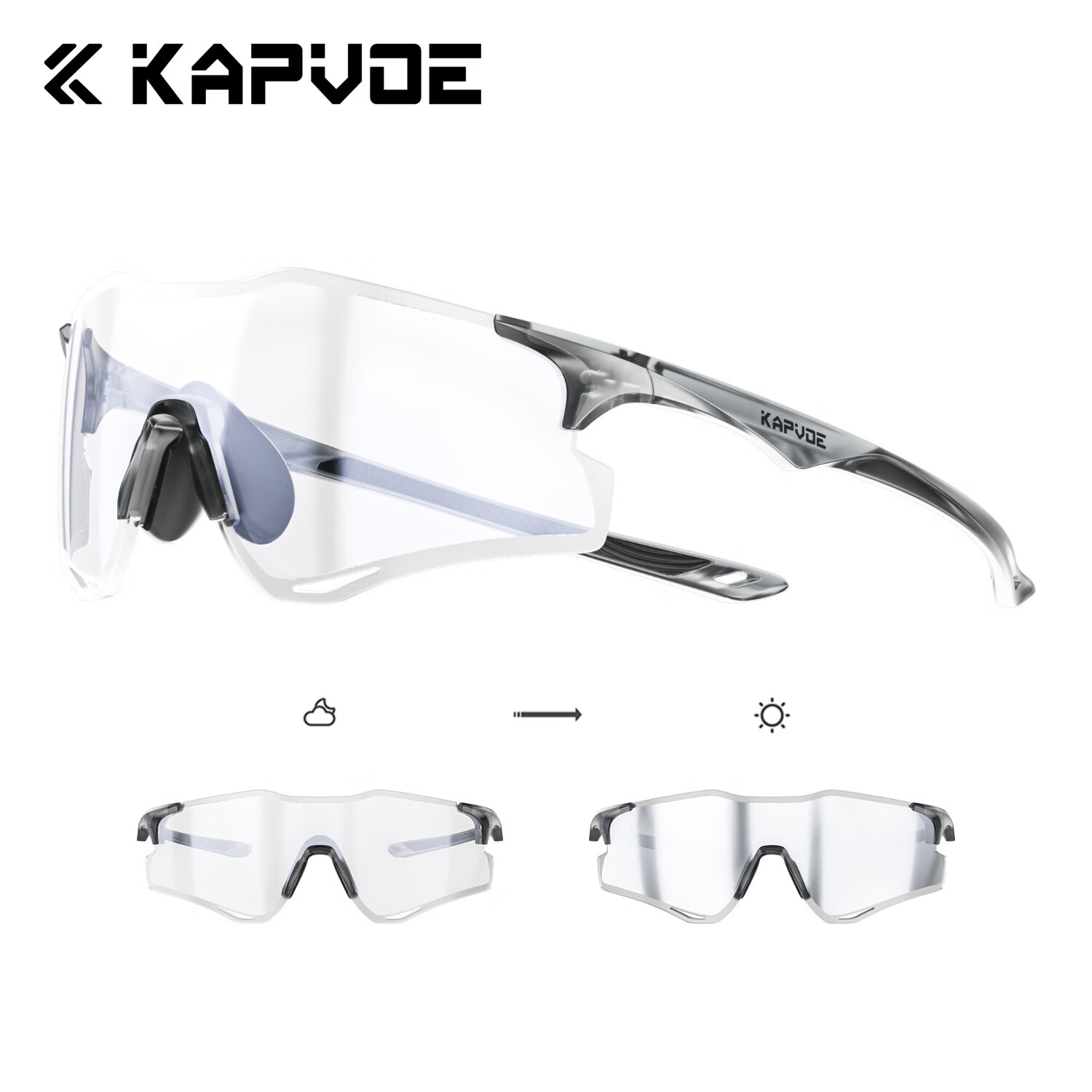 KAPVOE Leopard Color-Changing Running Glasses, Marathon-Specific Outdoor Sports, Anti-Glare, Windproof Sunglasses, Unisex