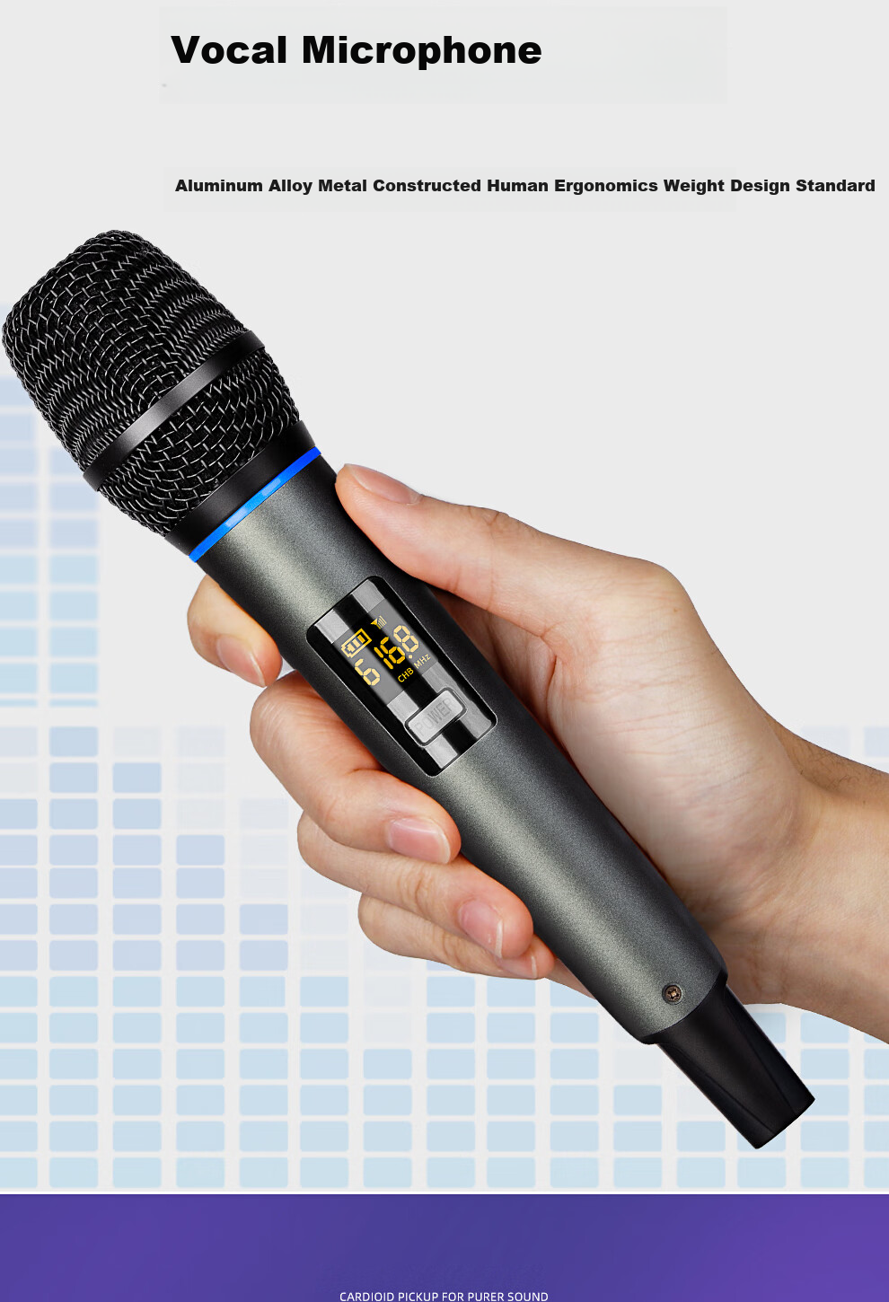 Depusheng WG1 Wireless Microphone System with Two Mics, Rechargeable Home Karaoke Conference KTV Speech Training Teaching Singing 80m Stable Reception UHF FM Professional Microphone 7
