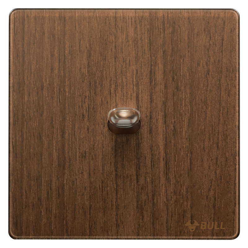 BULL Vintage Switch Socket Acrylic Ultra-thin Panel Single Pole Double Control Toggle Switch G70K112 Walnut Color
