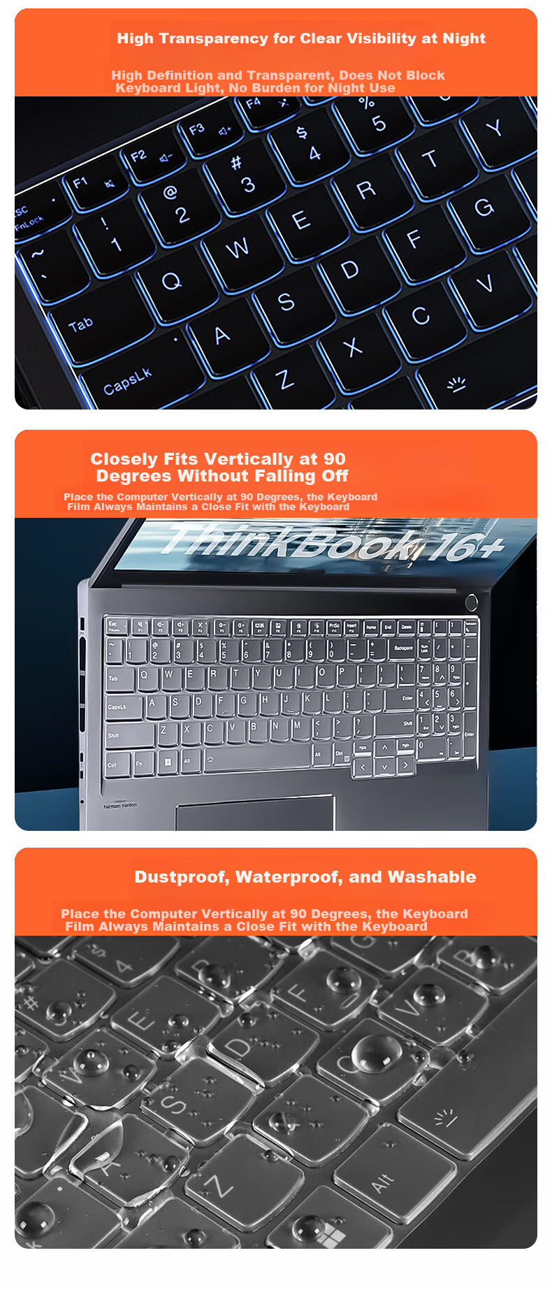 ECOLA Lenovo Keyboard Cover, Weixi 14-Inch (2020 Model)/Weixi Pro-13.3 Inch TPU Keyboard Protective Film, Dustproof And Waterproof EL025 3