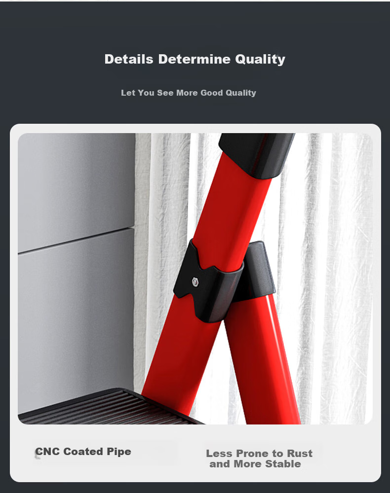 SHULIANG Ladder, Household A-Frame Ladder, Five-Step Ladder, Folding Engineering Ladder, Thickened Carbon Steel 13